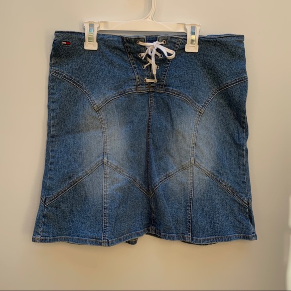 Tommy Hilfiger Lace Up Jean Skirt - Picture 1 of 3